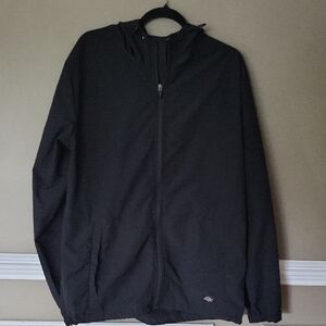 Dickies Men's Black Zip-Up Windbreaker Jacket Size Large